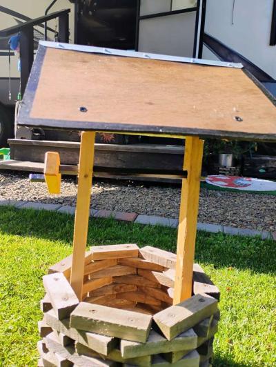 wishing well flower pot yard deco hand crafted - Thumbnail 4