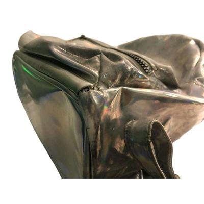 Transparent Iridescent Holographic Travel Metallic PVC Bag - Thumbnail 4