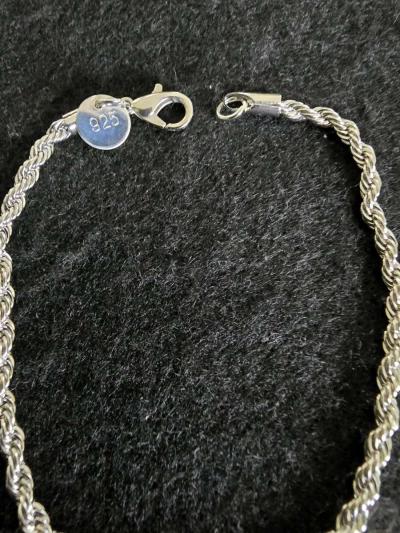 925 Sterling Silver Twisted Rope Bracelet - Thumbnail 3