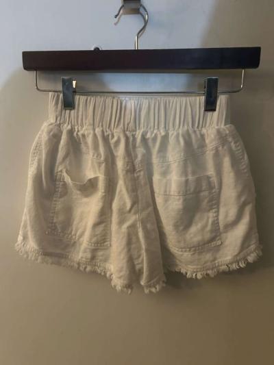 KendallKylie White High Waist Raw Hem Shorts Size XS Linen - Thumbnail 2