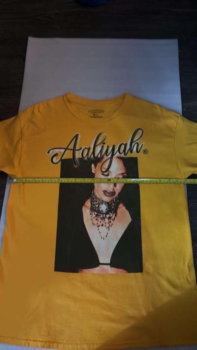 Aaliyah Graphic Yellow Short Sleeve TShirt Size ML 90s Style - Thumbnail 3