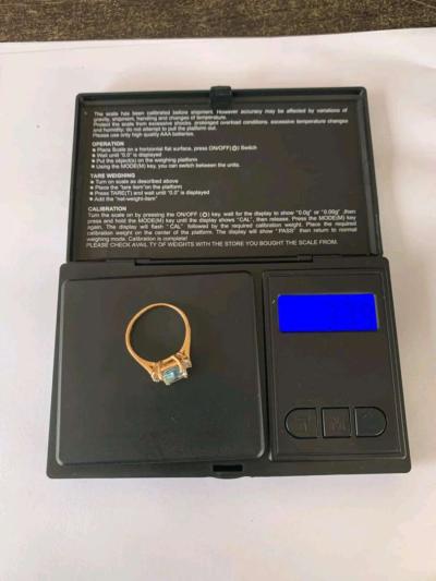 Aquamarine Emerald Cut Diamond Ring - Thumbnail 3