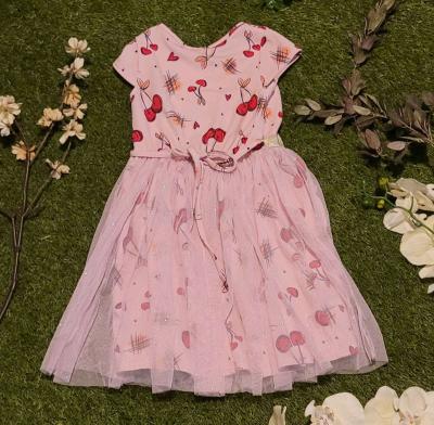 Girls Pink Cherry Dress - Thumbnail 2