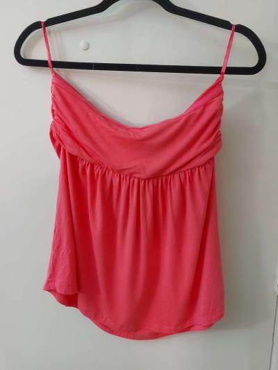 NY  CO New York and Company Pink Flowy Strapless Top Size M - Thumbnail 2
