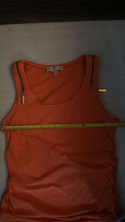 MICHAEL Michael Kors Orange Zip Accent Casual Tank Size L - Thumbnail 3