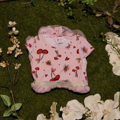 Girls Pink Cherry Dress - Thumbnail 3