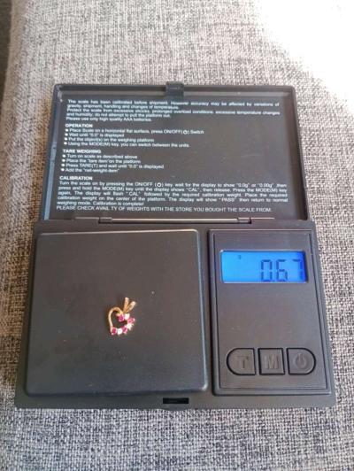 10k Yellow Gold  CZ Heart Pendant Charm - Thumbnail 2