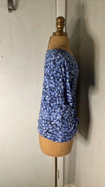 Michael Michael KORS Womens Midnight Blue Floral Short Sleev - Thumbnail 4