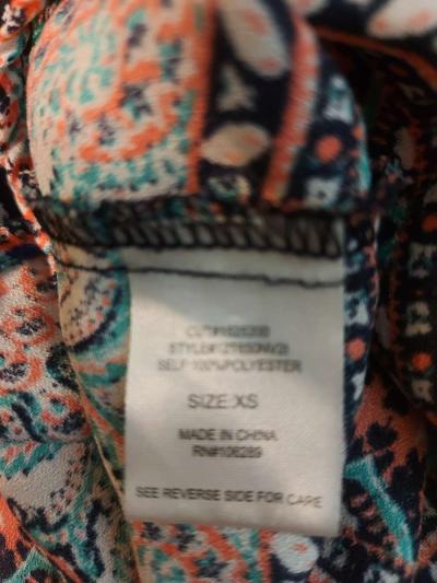 Society Girl Cold Shoulder Front Tie Top Size XS Paisley Pri - Thumbnail 6