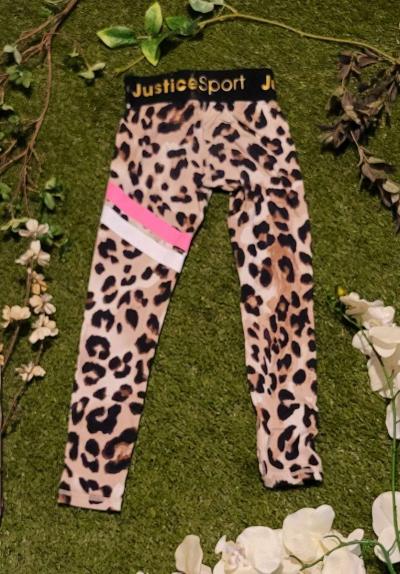 Girls Sport Leopard Print Leggings - Thumbnail 2
