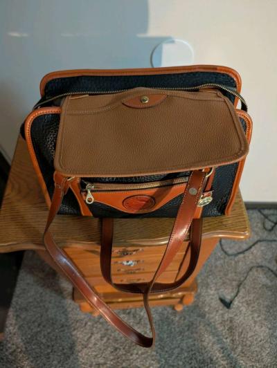 Black and Brown Leather Handbag - Thumbnail 2