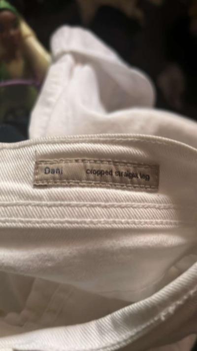 Citizens of Humanity White Dani Cropped Straight Leg Jeans - Thumbnail 4