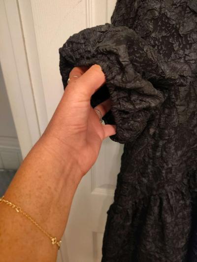 black satin cream puff poofy bottom dress with satin liner - Thumbnail 6