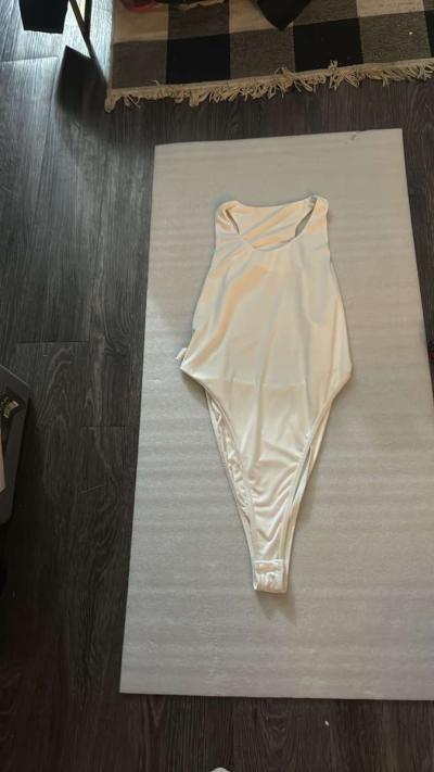 SHEIN Curve White Cutout Back Bodysuit  Size 1XL Spring Summ - Thumbnail 2