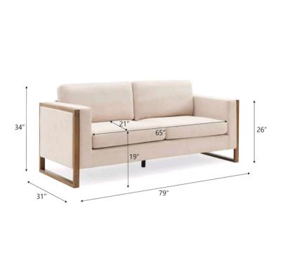 Loveseat Sofa Modern Sofa with Solid Wood Legs Elegant Comfo - Thumbnail 3