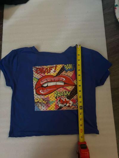 AQ Sport Cropped Graphic Tee with Cloth Mask NEW Soft - Thumbnail 6