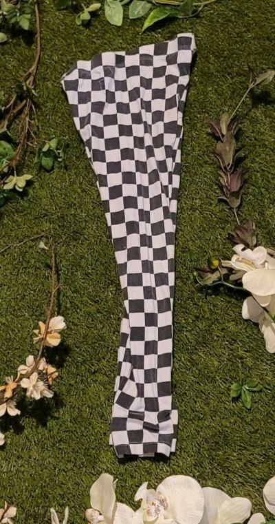 Girls Checkered Pattern Leggings - Thumbnail 4