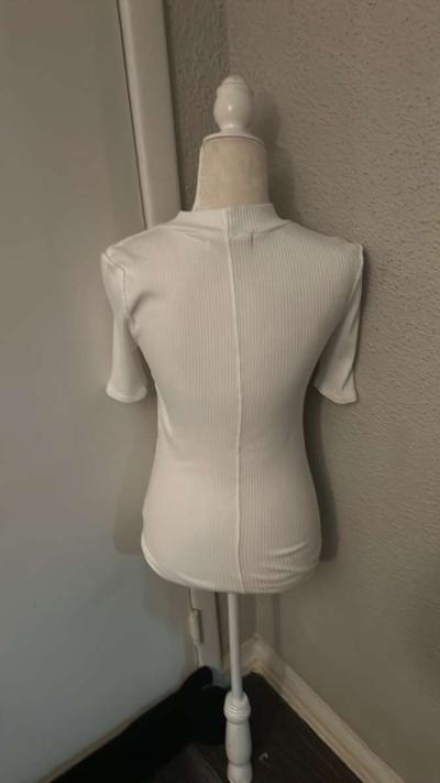 Free People We The Free Womens White Ribbed Turtleneck Size - Thumbnail 2