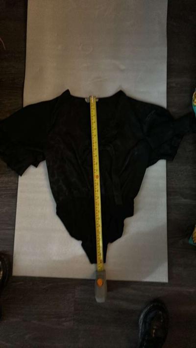 Altard States Black Tie Front Cheetah Print Flutter Sleeve B - Thumbnail 4