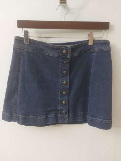 Free People Button Down Denim Skirt Size 6 - Thumbnail 4