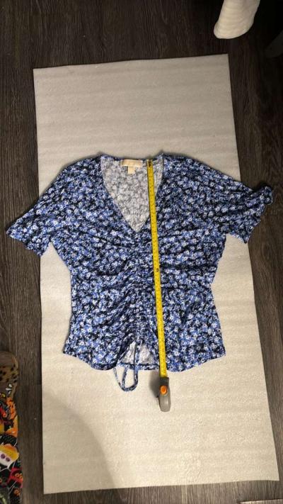 Michael Michael KORS Womens Midnight Blue Floral Short Sleev - Thumbnail 6