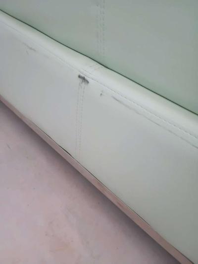 Celadon color Leather couch  FREE DELIVERY IF NEEDED - Thumbnail 6