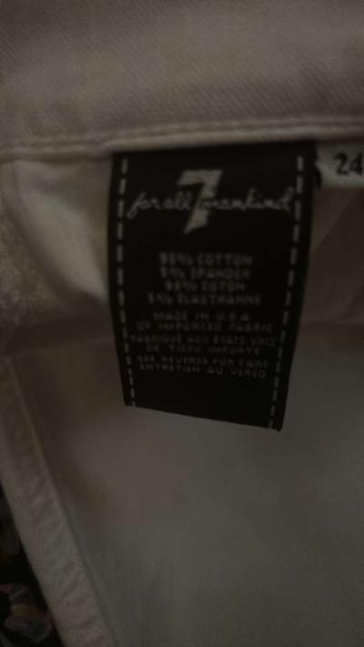 7FAM 7 For All Mankind White Jeans Size 24 - Thumbnail 6