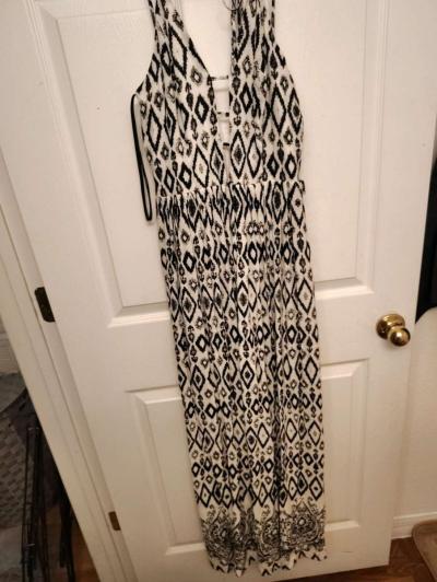 papaya black and white maxi dress - Thumbnail 3