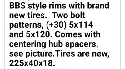 BBS alloy wheel with tire excellent condition See picture fo - Thumbnail 2