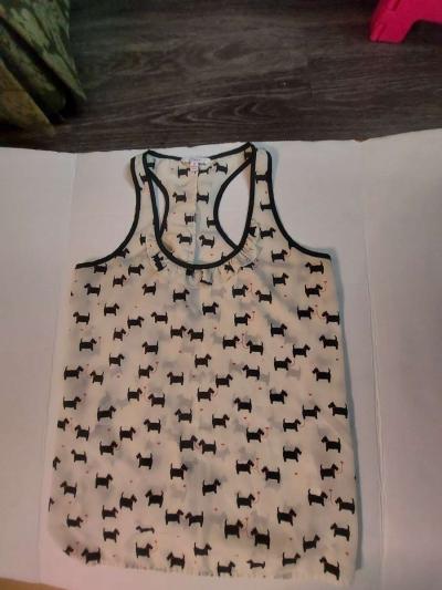 Candies Scotty Dog Sleeveless Ruffled Racerback Size S - Thumbnail 3