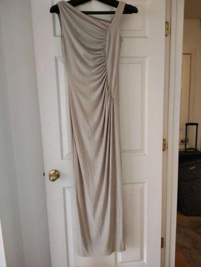 champagne sparkle Calvin Klein evening dress - Thumbnail 6