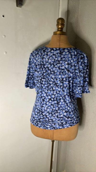 Michael Michael KORS Womens Midnight Blue Floral Short Sleev - Thumbnail 2