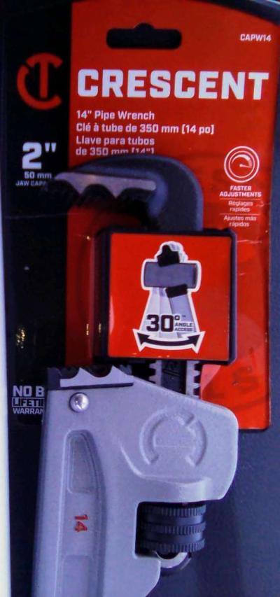 Crescent brand 14 aluminum pipe wrench - Thumbnail 2