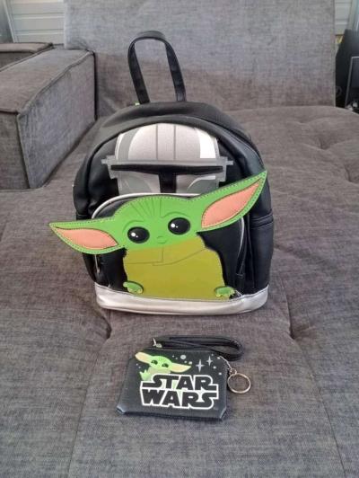 Mandalorian Baby Yoda Mini Backpack Purse Disney Star Wars T - Thumbnail 2