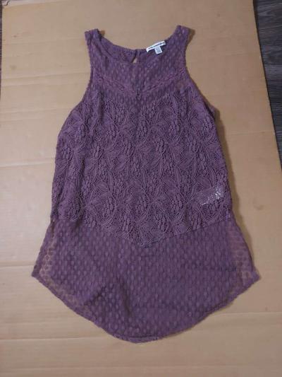 AEO American Eagle Outfitters Purple Crochet Tank Size XS Fe - Thumbnail 3