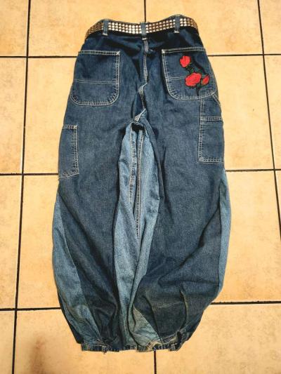 Hand Stitch blue Baggy jeans - Thumbnail 2