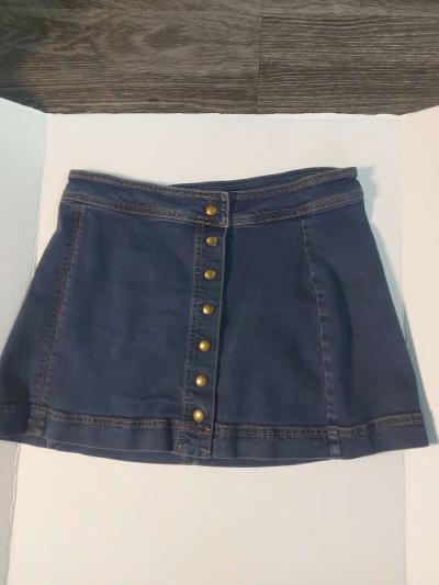 Free People Button Down Denim Skirt Size 6 - Thumbnail 2