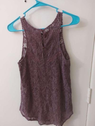 AEO American Eagle Outfitters Purple Crochet Tank Size XS Fe - Thumbnail 2