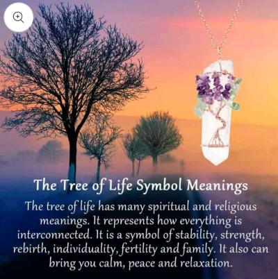 CRYSTAL QUARTZ WIRED TREE OF LIFE NECKLACE - Thumbnail 3