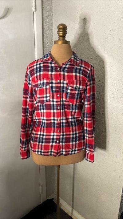 Rue21 Womens Western Lace Plaid Long Sleeve Button Down Top - Thumbnail 4