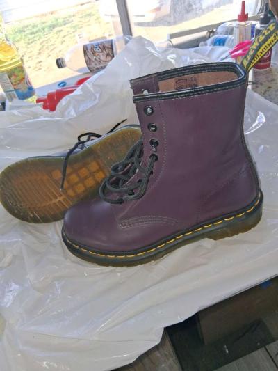 ladies size 7 Doc Martin purple boots - Thumbnail 3