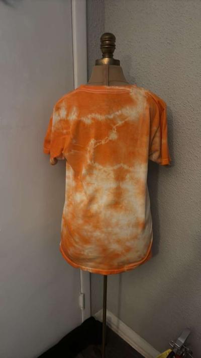 Whitney Houston Orange Short Sleeve Tie Dye Tee Shirt Size M - Thumbnail 2