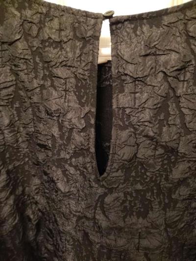 black satin cream puff poofy bottom dress with satin liner - Thumbnail 4