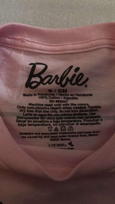 Barbie Official Living the Dream Life Pink TShirt Size S - Thumbnail 4