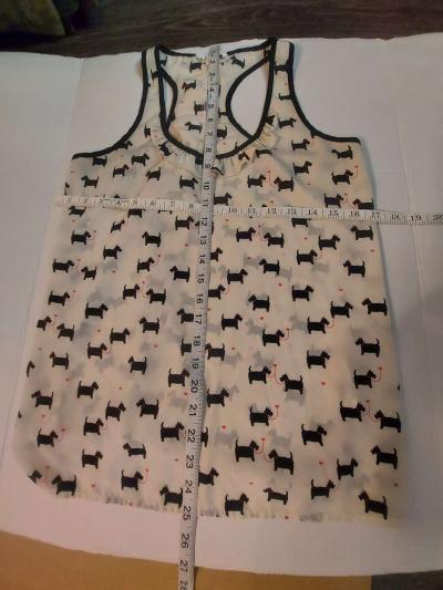 Candies Scotty Dog Sleeveless Ruffled Racerback Size S - Thumbnail 4