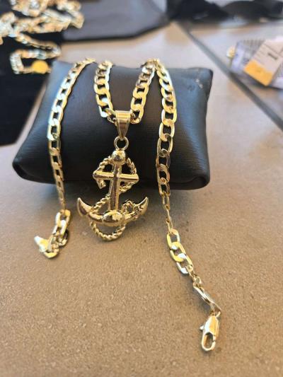 Chain with I said anchor in laminated gold - Thumbnail 2