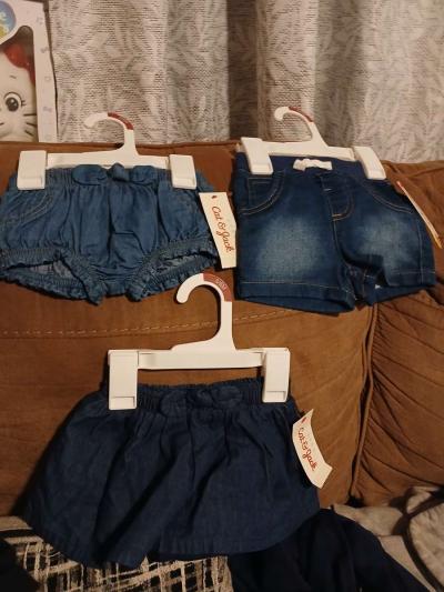 Bramd New Infant Girl Denim Shorts Skirt Bundle