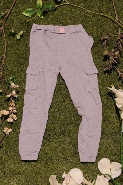 Girls Grey Cargo Joggers - Thumbnail 1