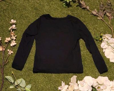 Girls Black Long Sleeve Graphic Tee - Thumbnail 2
