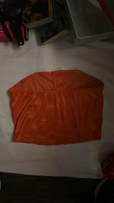 Fashion Nova Orange Night Moves Satin Corset Top New Light B - Thumbnail 6